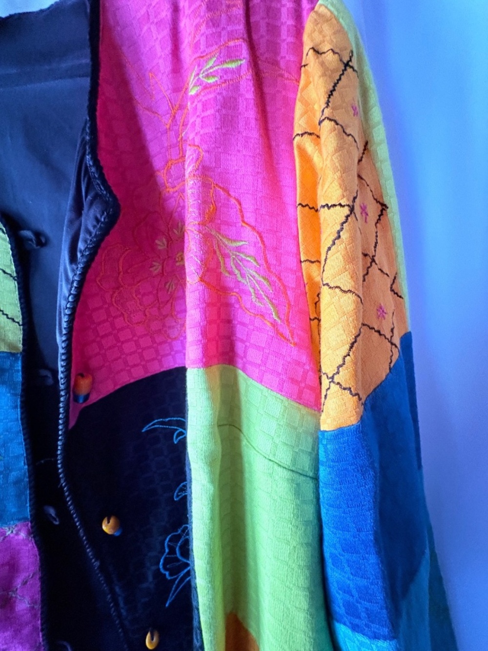 Maggie Barnes Patchwork Embroidered Jacket Boho Art Wear Toggle Buttons NWT 1X - Picture 6 of 15